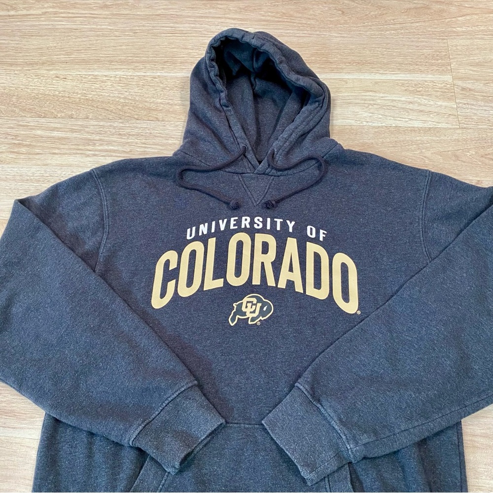 CU Buffs Hoodie Men’s Medium Dark Gray Colorado Buffaloes Pullover Sweatshirt